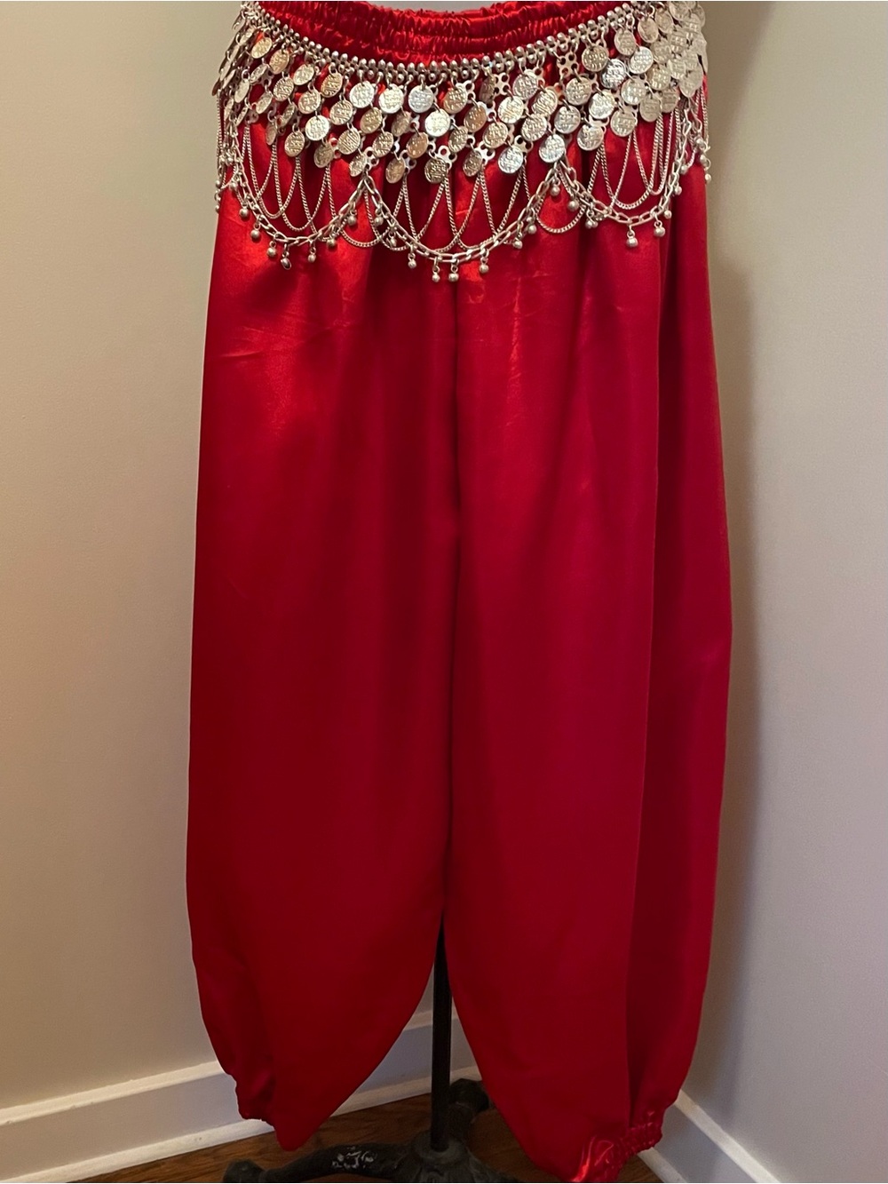 Red Satin Bellydance 
Harem Pants